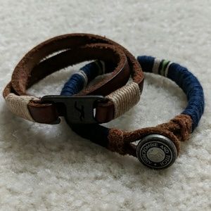 BUNDLE - Wrap Bracelet and Leather/Thread Bracelet
